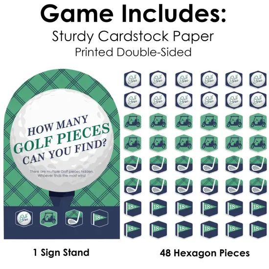 Big Dot of Happiness Par-Tee Time - Golf - Birthday or Retirement Party Scavenger Hunt - 1 Stand and 48 Game Pieces - Hide and Find Game {6}