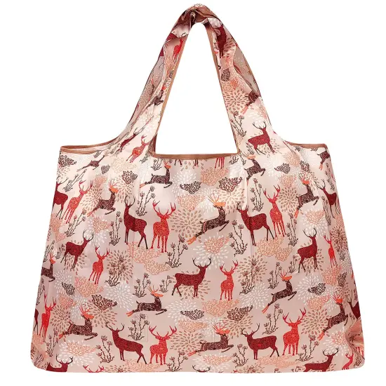 Wrapables Large Foldable Tote Nylon Reusable Grocery Bag Deer {2}
