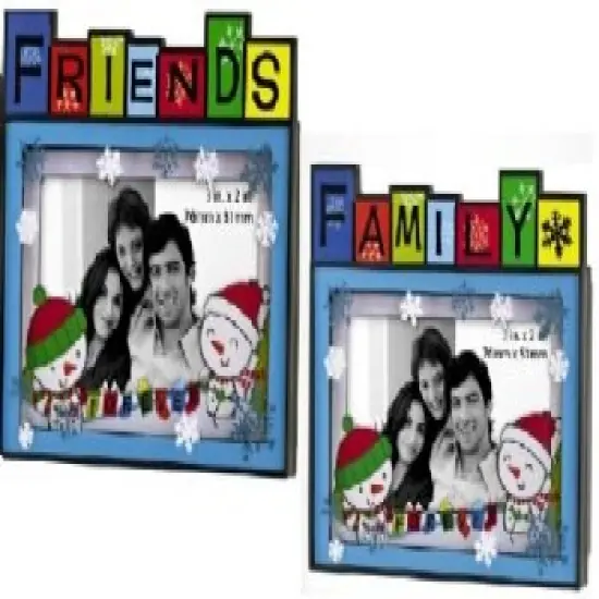 Carlton Cards Snowflake Family and Friends Photo Frame Christmas Ornaments - 3.5" - Set of 2 Multi {1}