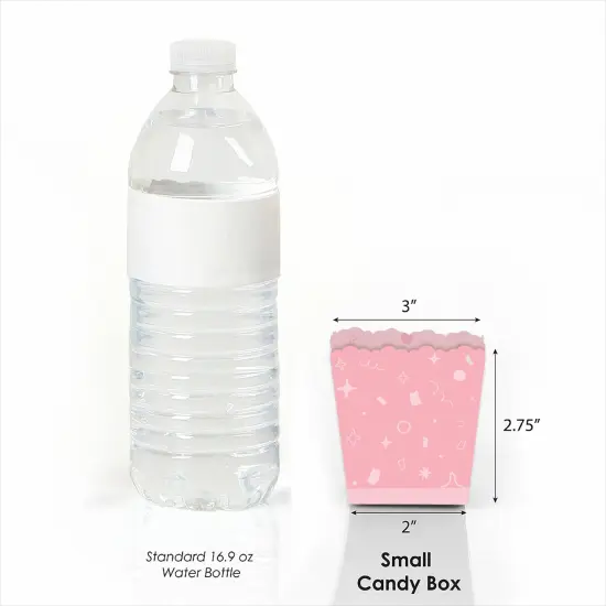 Big Dot of Happiness Pink Confetti Stars - Party Mini Favor Boxes - Simple Party Treat Candy Boxes - Set of 12 {4}