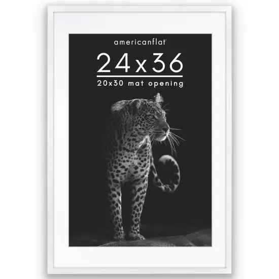 Americanflat Gallery-Style Picture Frame with Mat - Showcase Artwork, Prints, and Photos - Shatter Resistant Glass - Hanging Hardware with Drywall Anchor {1}