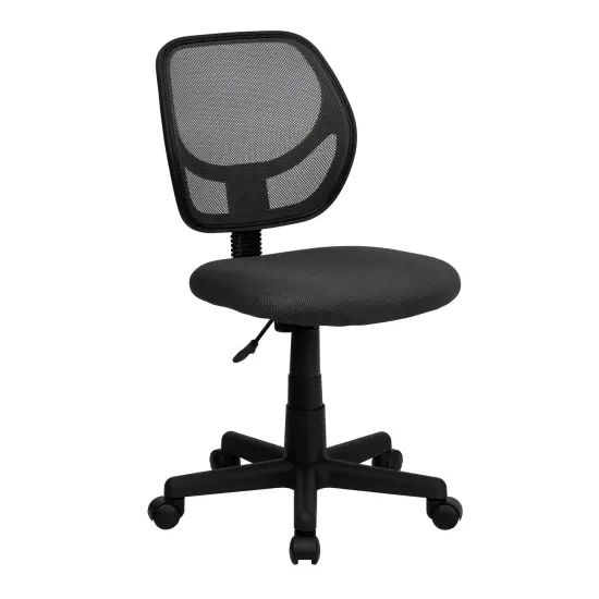 Emma and Oliver Mid-Back Mesh Swivel Task Office Chair with Curved Square Back Gray {1}