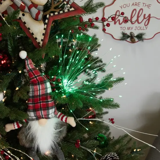 Northlight LED Lighted Firework Branch Christmas Decoration - Micro Fairy Green Lights - 20" {3}