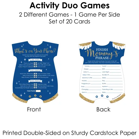 Big Dot of Happiness Royal Prince Charming - 2-in-1 Baby Shower Cards - Activity Duo Games - Set of 20 {6}