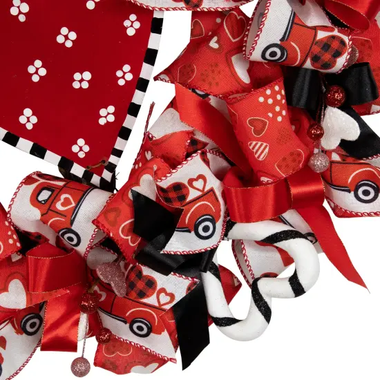 Northlight Ribbon and Twig Valentine's Day Wreath - 17" Red {6}