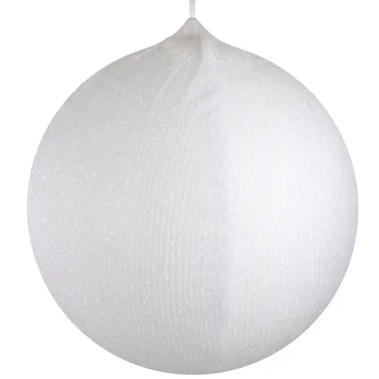 Northlight Inflatable Tinsel Commercial Christmas Ball Ornament Outdoor - 27.5" - White {1}