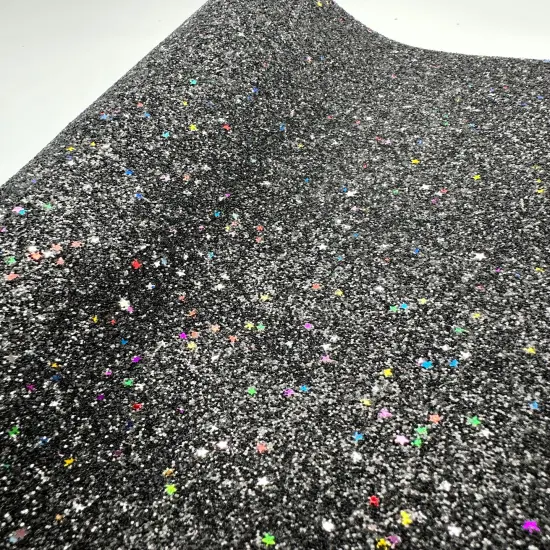 Black Party Star Glitter Craft Vinyl {1}