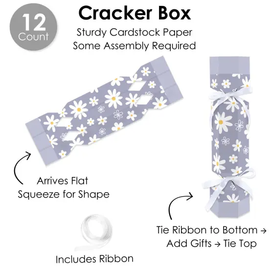 Big Dot of Happiness Purple Daisy Flowers - No Snap Floral Party Table Favors - DIY Cracker Boxes - Set of 12 {6}