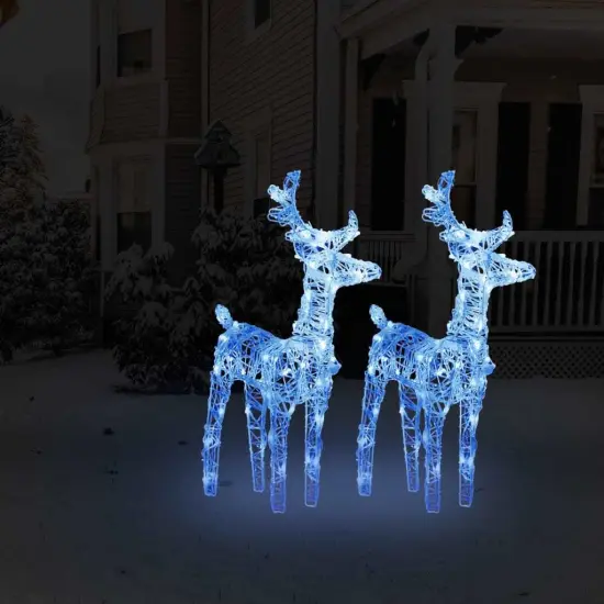 2 pcs Christmas Reindeers with 80 LEDs Acrylic Multicolour {7}