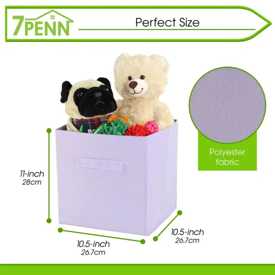7Penn 6pk Pastel 10in Square Collapsible Fabric Storage Cubes Organizer Bins {2}