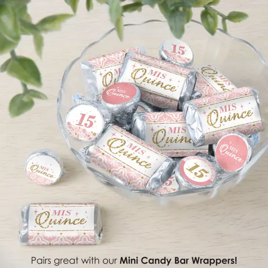 Big Dot of Happiness Mis Quince Anos - Quinceanera Sweet 15 Birthday Party Small Round Candy Stickers - Party Favor Labels - 324 Count {7}