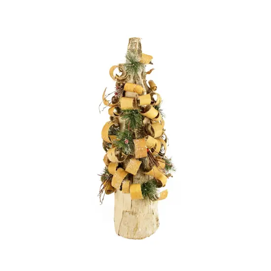 Vickerman 23" Tree Bark Flocked Table Top Christmas Cone Tree - Unlit Brown {1}