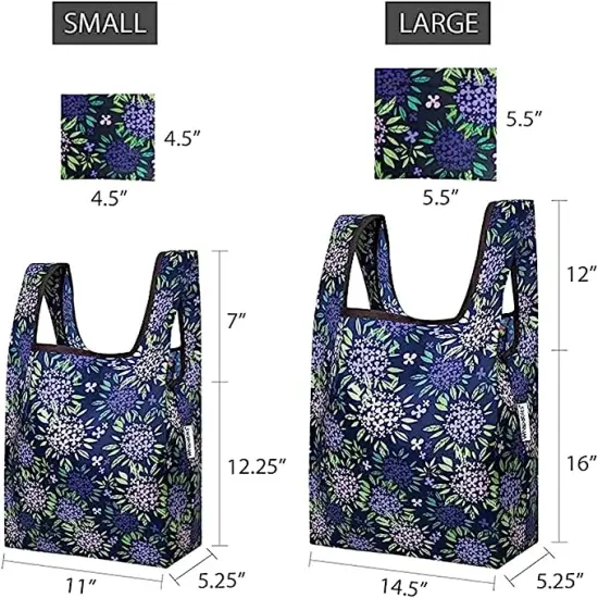 Wrapables JoliBag Collection Reusable Shopping Bag (Set of 6) Black Rose Blue Camo {2}