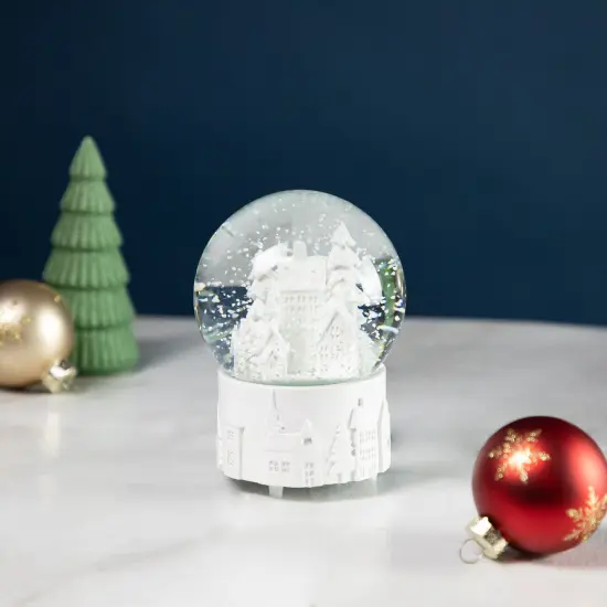 Northlight Musical Church Village Christmas Snow Globe - 5.5" - White {3}