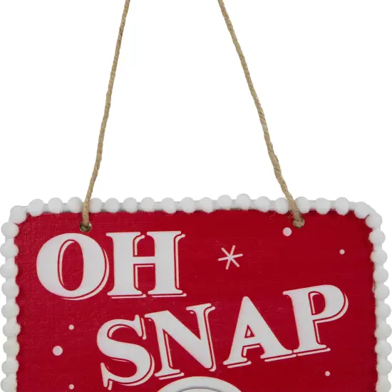 Northlight 6.25" Gingerbread Man "OH SNAP" Square Christmas Ornament Red {4}