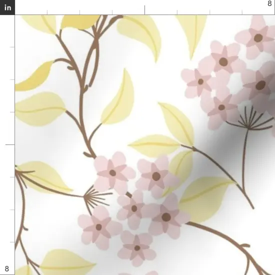 Various Fabrics by the Yard or Fat Quarter Hoya Flower Pastel Pink Yellow Feminine Cheerful Playful Delicate Romantic Custom Printed Fabric by Spoonflower {4}