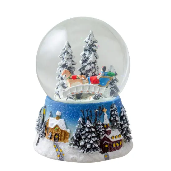 Northlight Winter Forest Sleigh Ride Musical Christmas Snow Globe - 5.75" Multi {1}