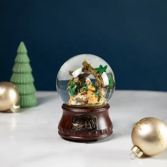 Northlight Christmas Nativity Musical Snow Globe - 5.5" Brown {3}