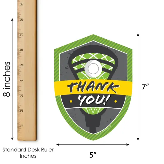 Big Dot of Happiness Lax to the Max Lacrosse Shaped Thank You Cards Party Thank You Note Cards with Envelopes Set of 12 {7}
