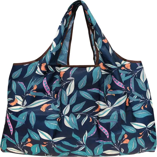 Wrapables Large Foldable Tote Nylon Reusable Grocery Bag, 3 Pack Tropical {2}