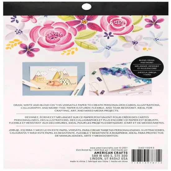 Ac Sketch Markers Tree-Free Multimedia Paper Pad 5"X7"-12 Sheets {3}