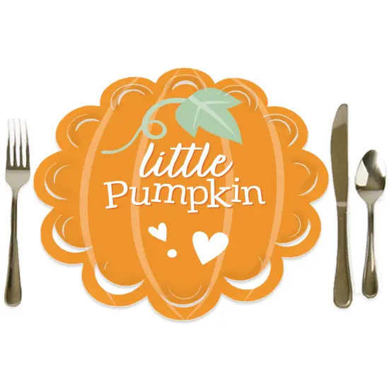 Big Dot of Happiness Little Pumpkin - Fall Birthday Party or Baby Shower Round Table Decorations - Paper Chargers - Place Setting For 12 {1}