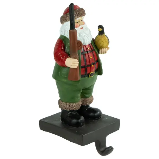 Northlight 8.5" Hunter Santa with Duck Christmas Stocking Holder Green {3}