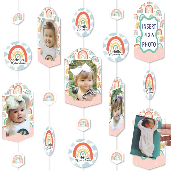 Big Dot of Happiness Hello Rainbow - Boho Baby Shower and Birthday Party Vertical Photo Garland 35 Pieces {1}