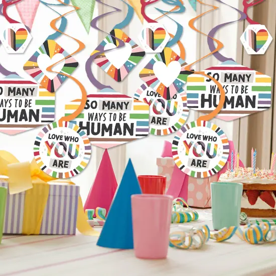 Big Dot of Happiness So Many Ways to Be Human - Pride Party Hanging Decor - Party Decoration Swirls - Set of 40 {3}