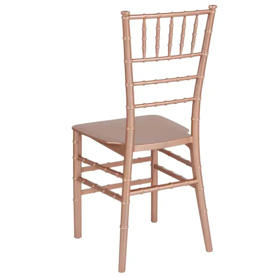 Emma and Oliver Resin Stacking Dining Chiavari Chair Rose Gold {3}