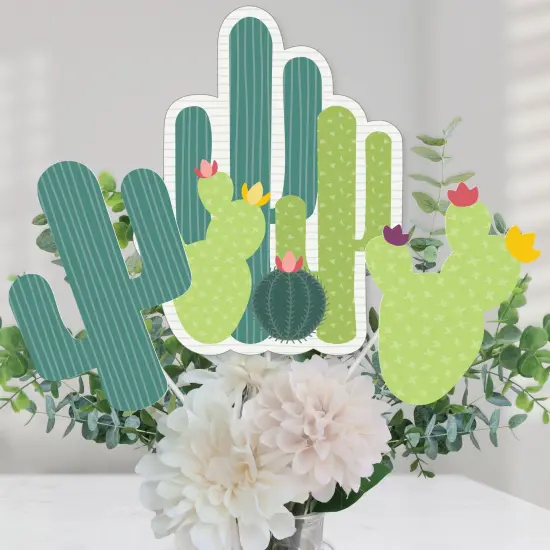 Big Dot of Happiness Prickly Cactus Party - Fiesta Party Centerpiece Sticks - Table Toppers - Set of 15 {1}