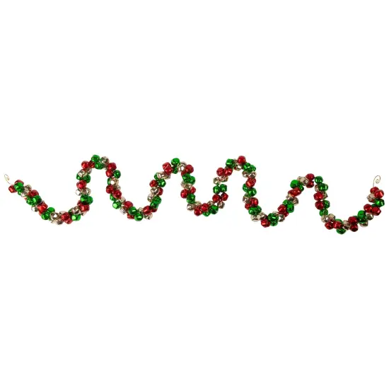Northlight Jingle Bell Christmas Garland - 5' - Red, Green, Gold {1}