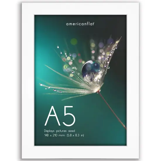 Americanflat A2 A3 A4 A5 Poster Frame - Picture Frame to Display Posters - Ideal for Documents and Artwork - Plexiglass Cover - Adjustable Hanging Hardware - Includes Easel {1}