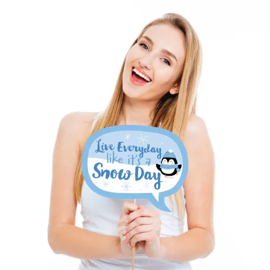 Big Dot of Happiness Funny Winter Penguins - Holiday and Christmas Party Photo Booth Props Kit - 10 Piece {3}