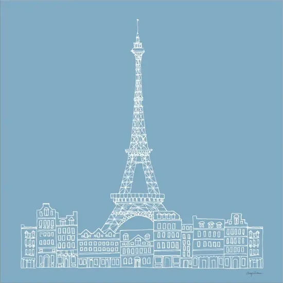 French Script III Blue by Avery Tillmon 12" x 12" Canvas Wall Art {2}