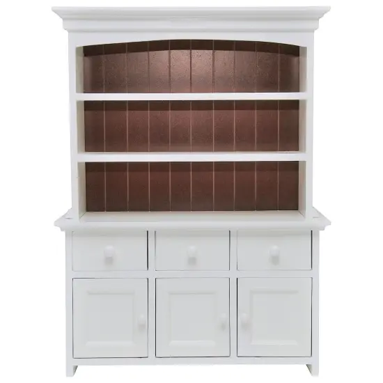 The Queen's Treasures 18 Inch Doll Wooden Farmhouse Cupboard Dish Hutch {4}