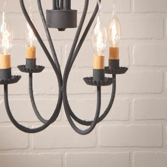Small Georgetown Chandelier in Textured Black {4}