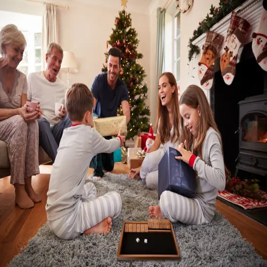 WE Games 12 Number Shut the Box Board Game, Walnut Stained Wood, 13.5 in. {5}