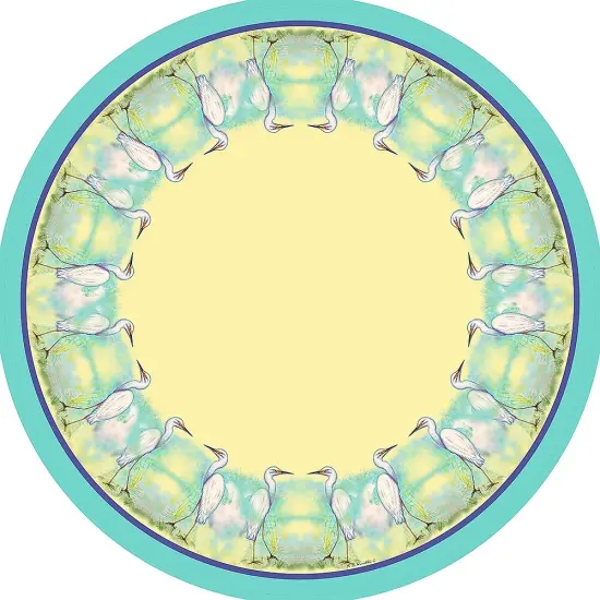 Betsy Drake Egret 58 Inch Round Table Cloth {1}