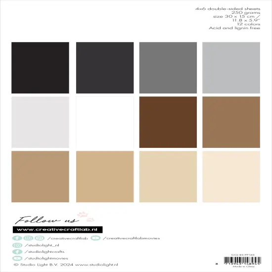 Studio Light Essentials Paper Pad 11.8"X5.9"-Nr. 135, Brown & Grey {2}