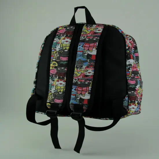 Colorful Cartoon Monster Mass Canvas Backpack {3}