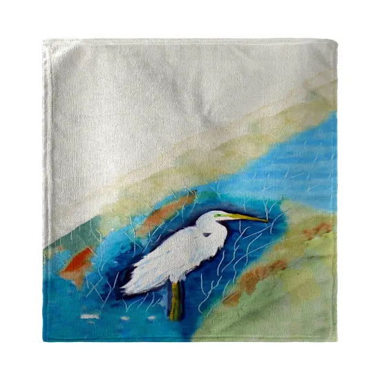 Betsy Drake Great Egret Rt Kitchen Towel {1}