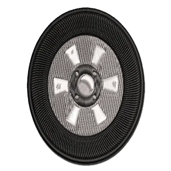 Detailed Realistic Tire Wheel Car Vehicle Multi-Color Embroidered Iron-On or Hook & Loop Patch Applique {1}