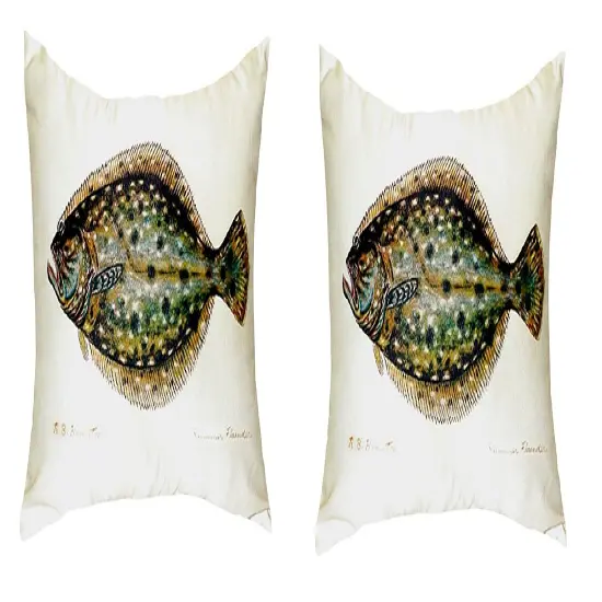 Pair of Betsy Drake Flounder No Cord Pillows 15 Inch X 22 Inch {1}
