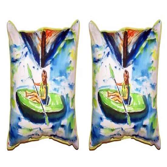 Pair of Betsy Drake Eva Large Pillows 16 Inch X 20 Inch {1}