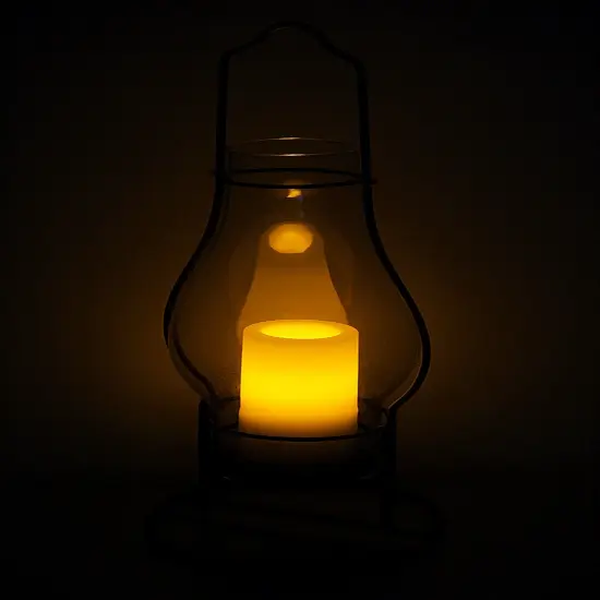 4 in 1 Glass Candle Lantern w/LED Flameless Candle {3}