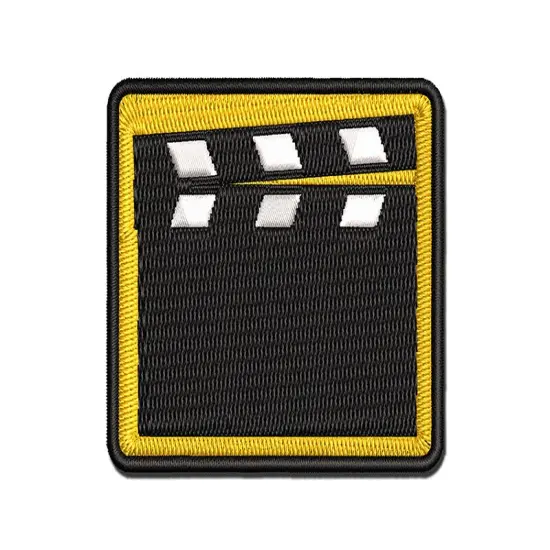 Clapperboard Movie Film Director Action Multi-Color Embroidered Iron-On or Hook & Loop Patch Applique {1}
