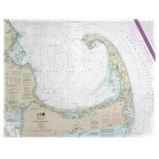 Betsy Drake Cape Cod Bay, MA Nautical Map Place Mat Set of 4 {1}