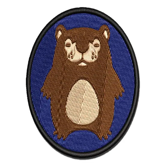 Cute Sleepy Baby Bear Multi-Color Embroidered Iron-On or Hook & Loop Patch Applique {1}