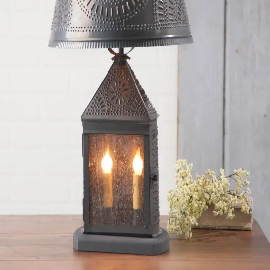 Irvins Country Tinware Harbor Lamp with Chisel Shade in Kettle Black {4}